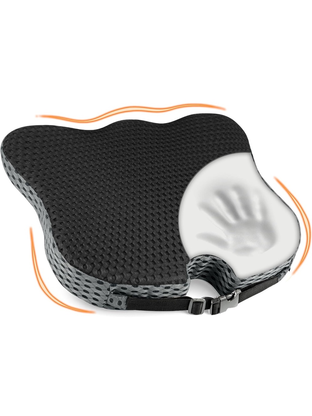 NEW MAXPHENIX Memory Foam Wedge Car Seat Cushion Black Non-Slip